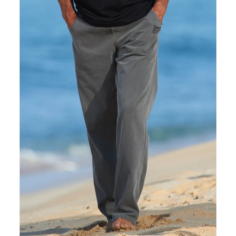 Crazy Shirts Hawaii Crater Dyed Twill Pants in Grey Men 2XL Drawstring‎ Lounge